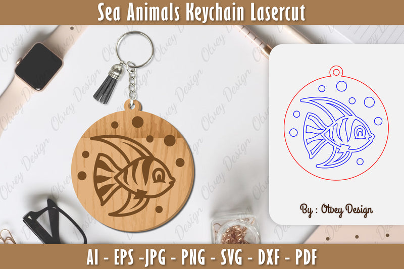 Keychain Sea Animals Laser Cut SVG Bundle 18 - CraftNest - Digital Crafting and Art