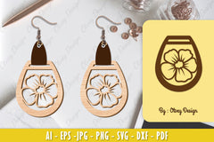 Flower Earring Laser Cut SVG Bundle 84 - CraftNest - Digital Crafting and Art