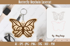 Butterfly Keychain Lasercut SVG Bundle 26 - CraftNest - Digital Crafting and Art