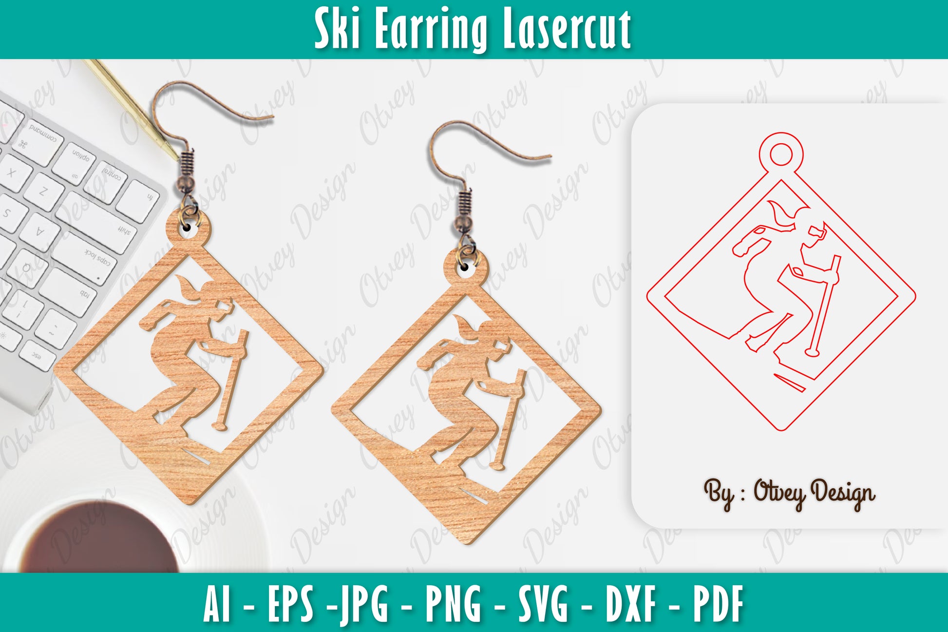Ski Earring Laser Cut SVG Bundle 16 - CraftNest - Digital Crafting and Art