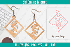 Ski Earring Laser Cut SVG Bundle 16 - CraftNest - Digital Crafting and Art
