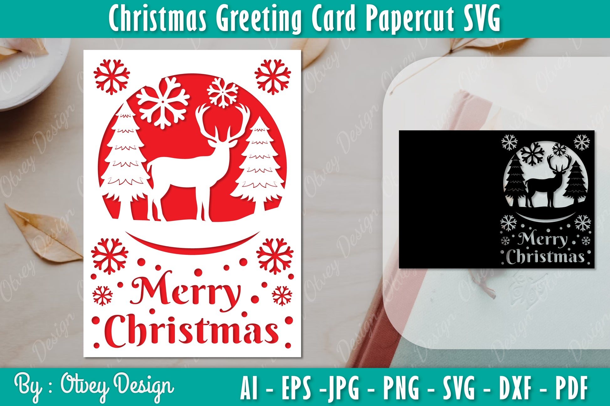 Christmas Greeting Card SVG Template Bundle 1 - CraftNest - Digital Crafting and Art