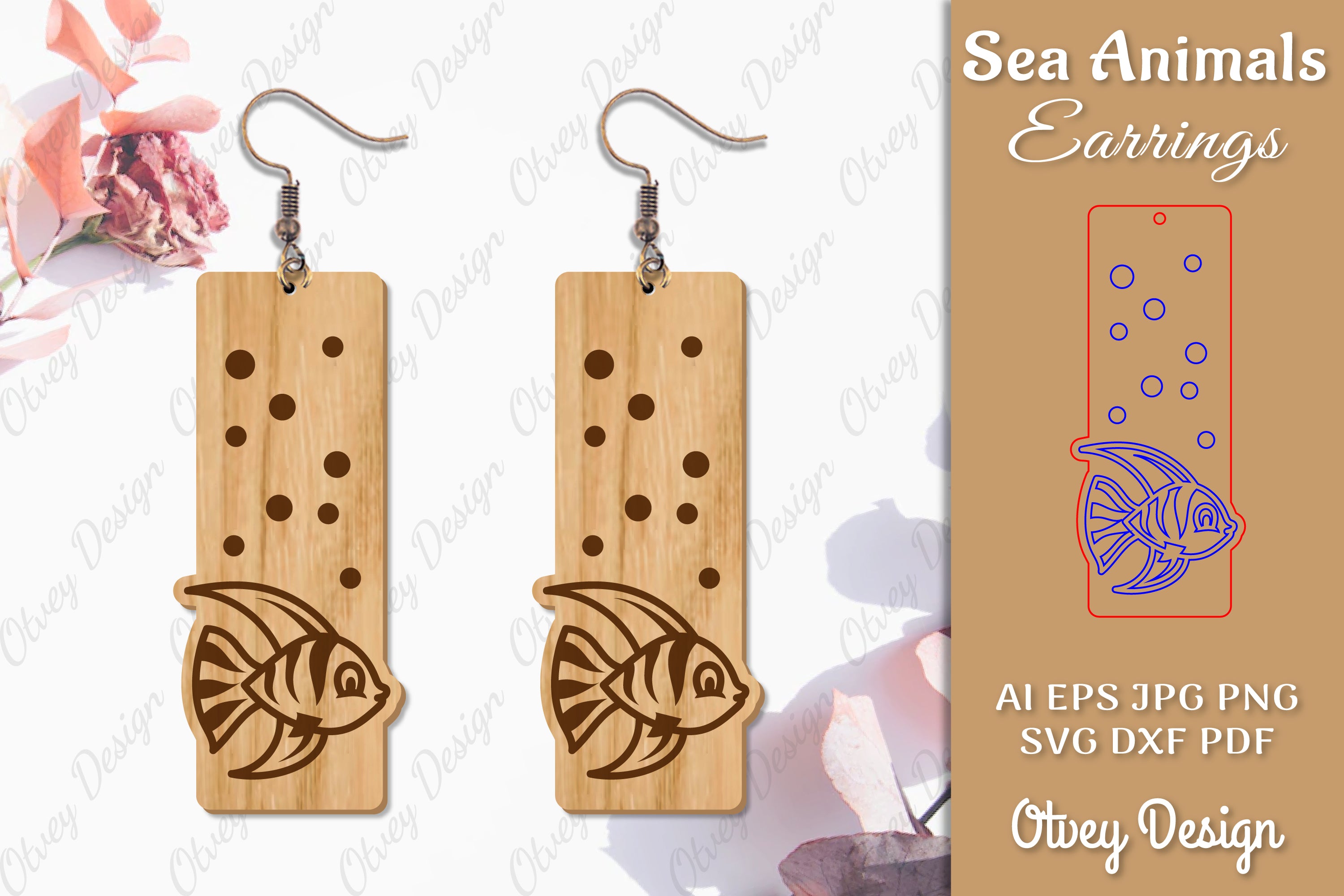 Earrings Sea Animals Laser Cut SVG Bundle 7 - CraftNest - Digital Crafting and Art