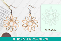 Flower Earring SVG Bundle 6 - CraftNest - Digital Crafting and Art