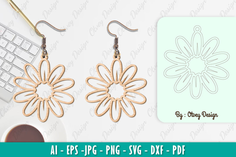 Flower Earring SVG Bundle 6 - CraftNest - Digital Crafting and Art