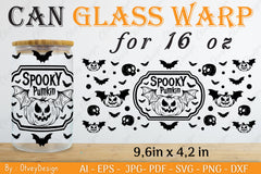 Halloween 16 oz Can Glass Wrap SVG Bundle 4 - CraftNest - Digital Crafting and Art