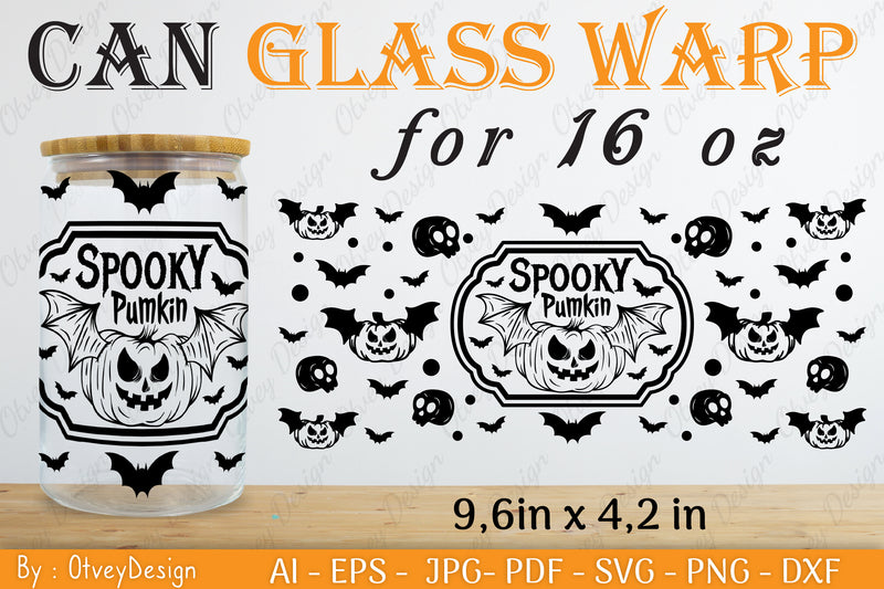 Halloween 16 oz Can Glass Wrap SVG Bundle 4 - CraftNest - Digital Crafting and Art
