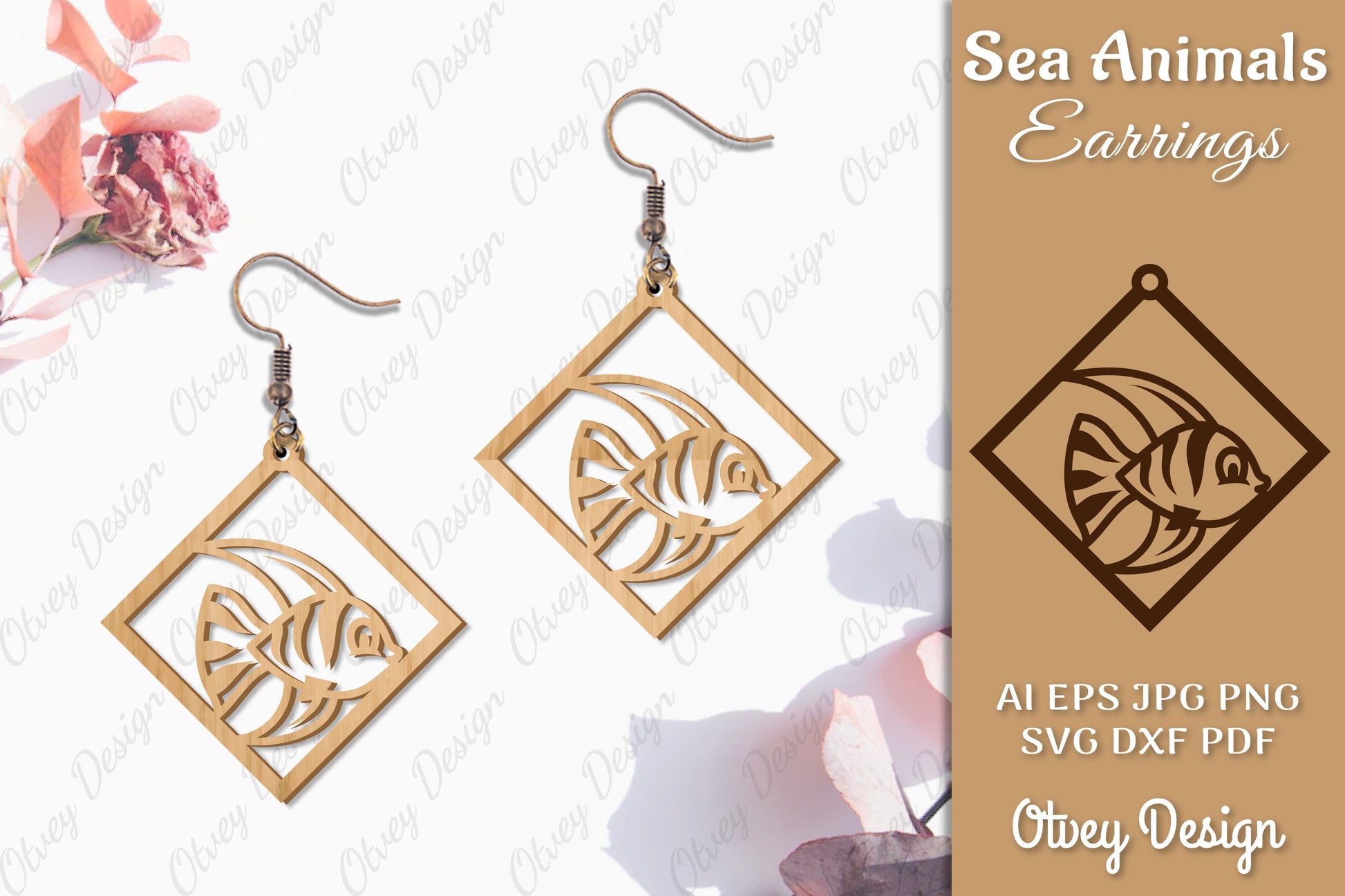 Sea Animals Earrings Laser Cut SVG Bundle 25 - CraftNest - Digital Crafting and Art