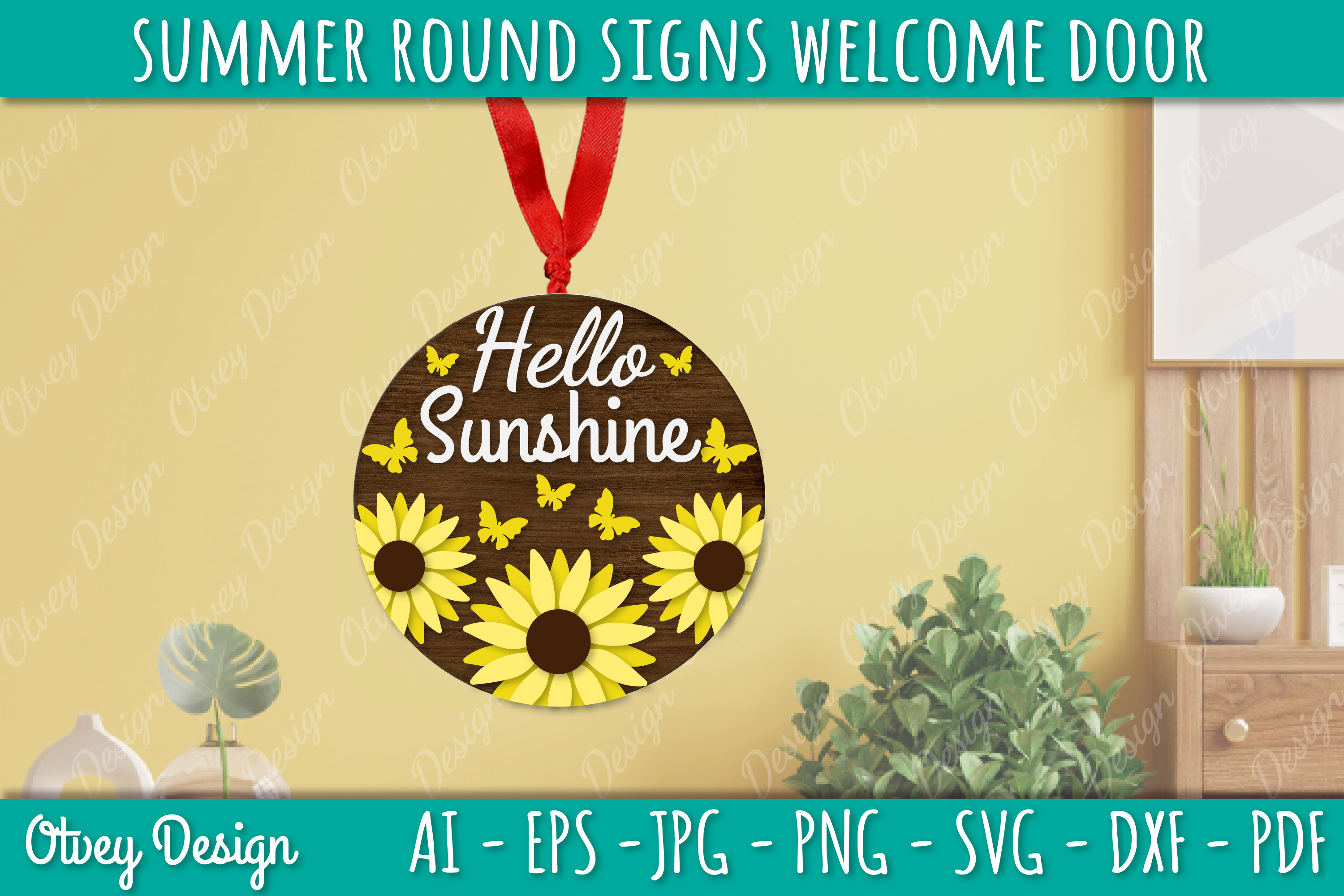 Summer Welcome Door Hangers SVG Bundle 5 - CraftNest - Digital Crafting and Art