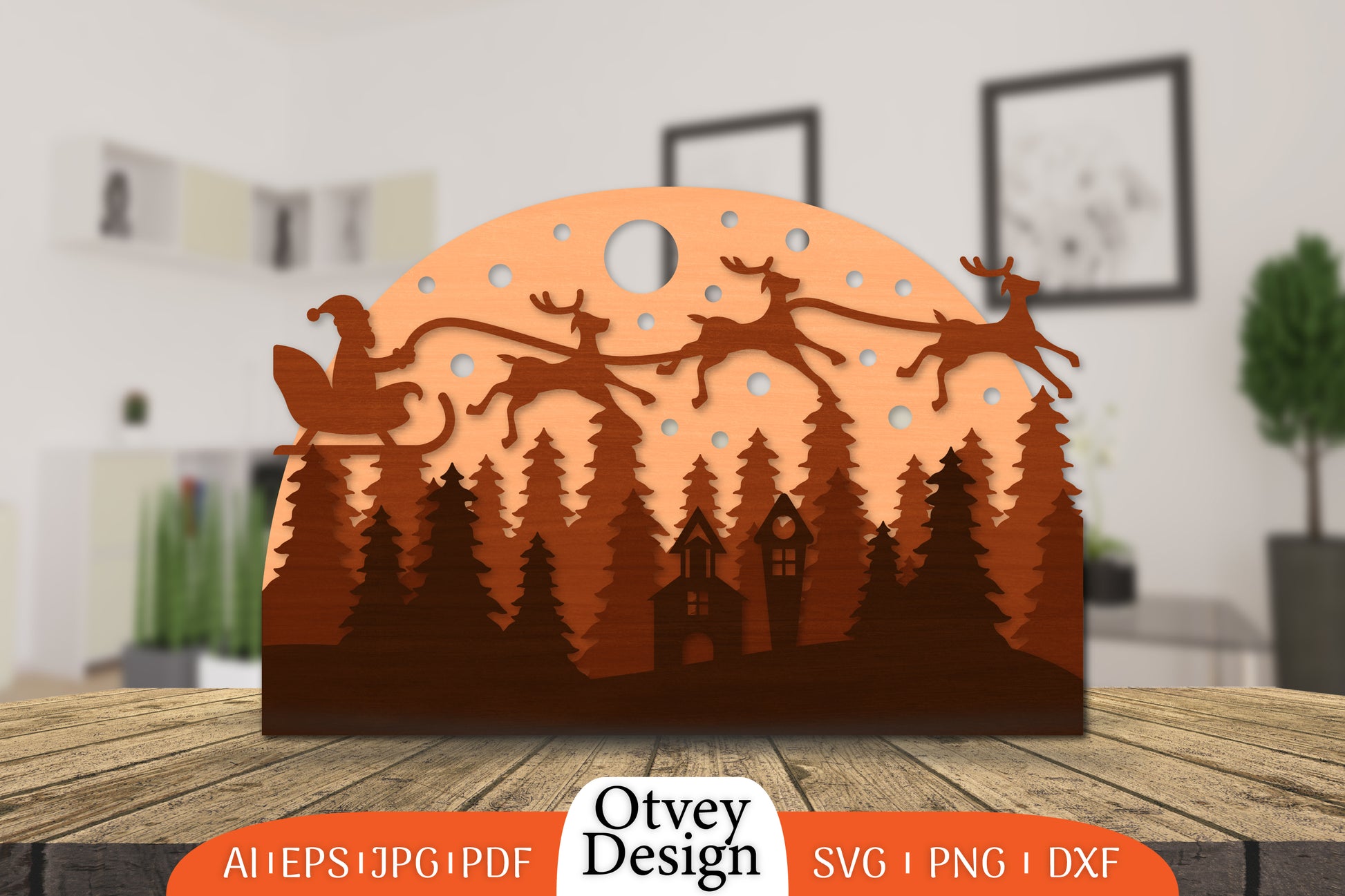 Christmas Santa Sleigh Layered Lasercut SVG Bundle 3 - CraftNest - Digital Crafting and Art