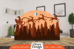 Christmas Santa Sleigh Layered Lasercut SVG Bundle 3 - CraftNest - Digital Crafting and Art