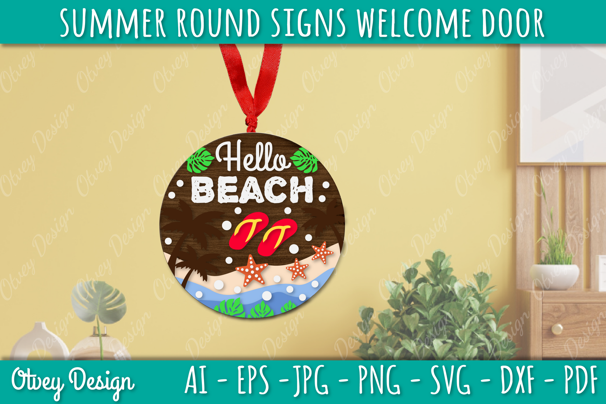 Summer Welcome Door Hangers SVG Bundle 3 - CraftNest - Digital Crafting and Art