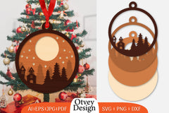 Christmas Scene Ornament Lasercut SVG Bundle 3 - CraftNest - Digital Crafting and Art