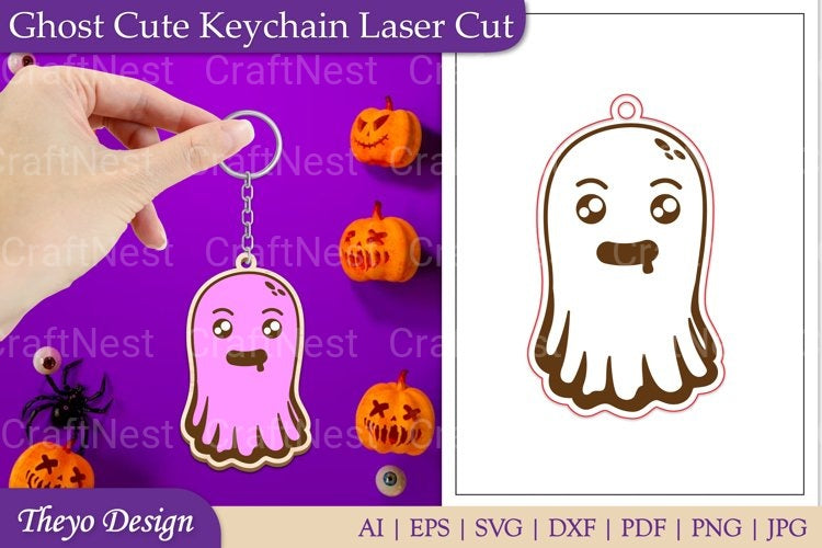 Ghost Keychain from Ghost Keychain SVG Bundle
