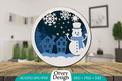 Snowman 3D Round Layered Lasercut SVG Bundle 2 - CraftNest - Digital Crafting and Art