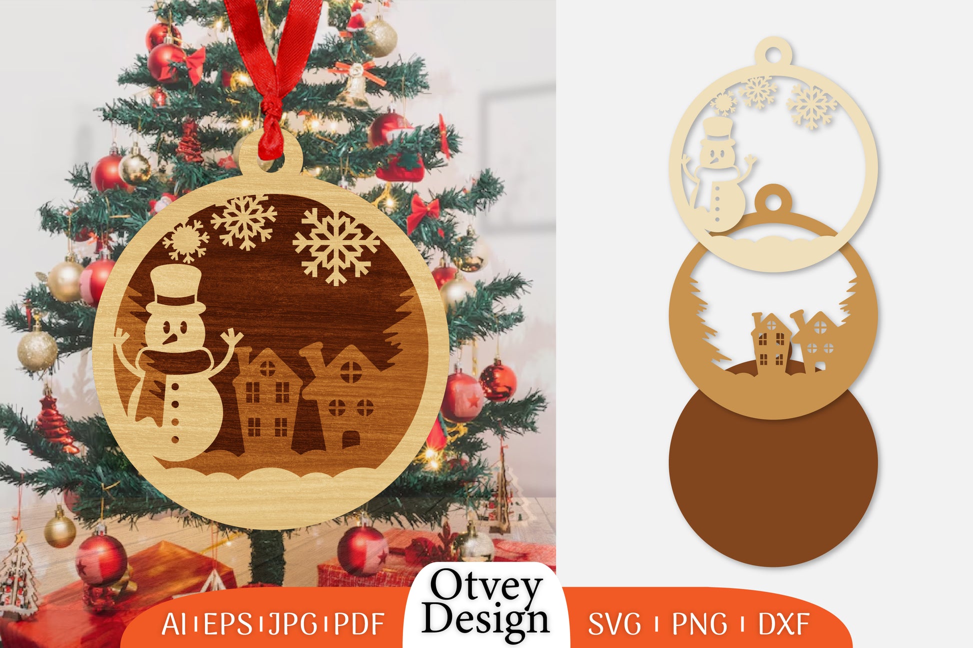 Christmas Snowman Ornament SVG Bundle 8 - CraftNest - Digital Crafting and Art