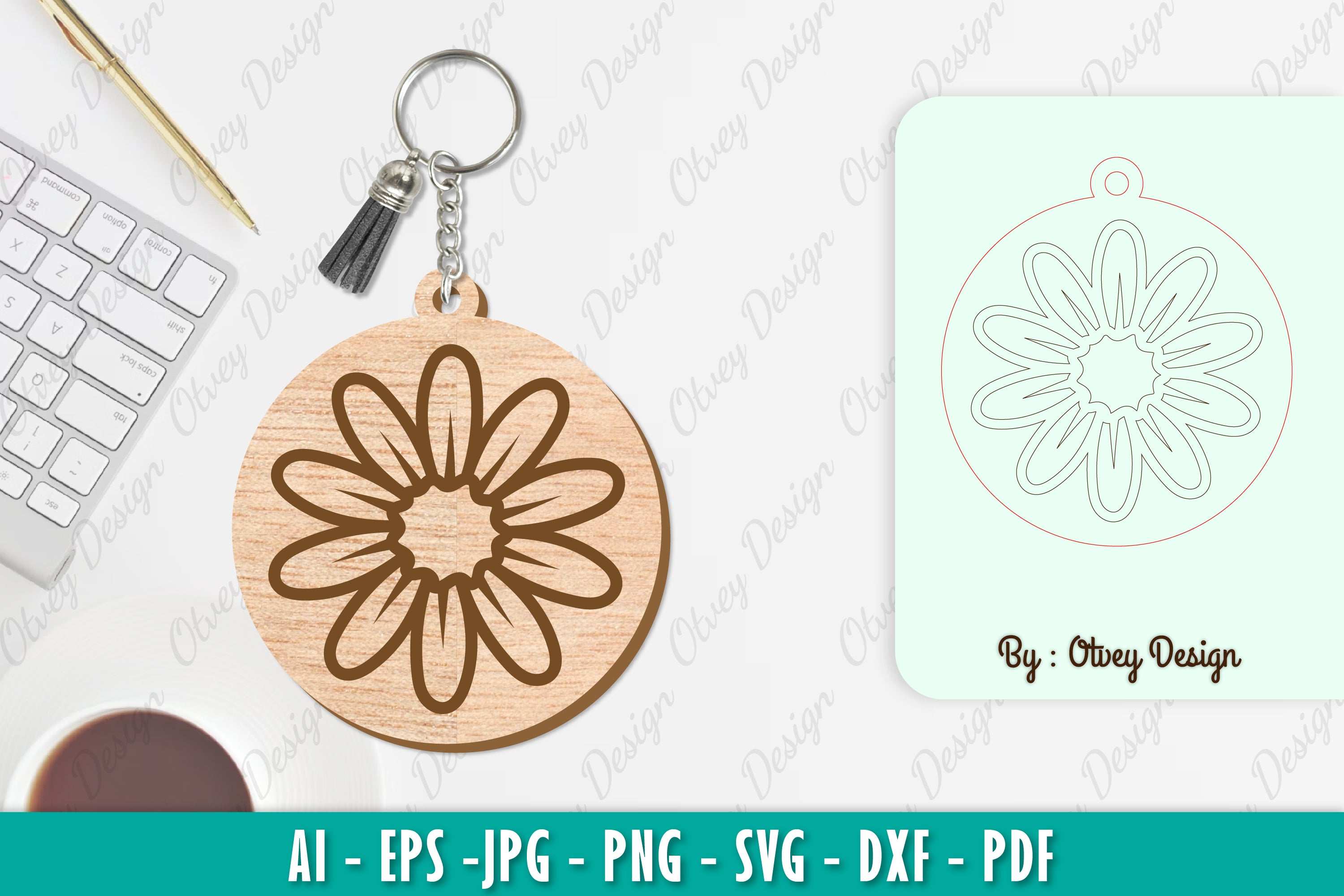 Flower Keychain SVG Bundle 30 - CraftNest - Digital Crafting and Art