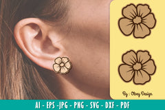 Flower Earring Laser Cut SVG Bundle 134 - CraftNest - Digital Crafting and Art