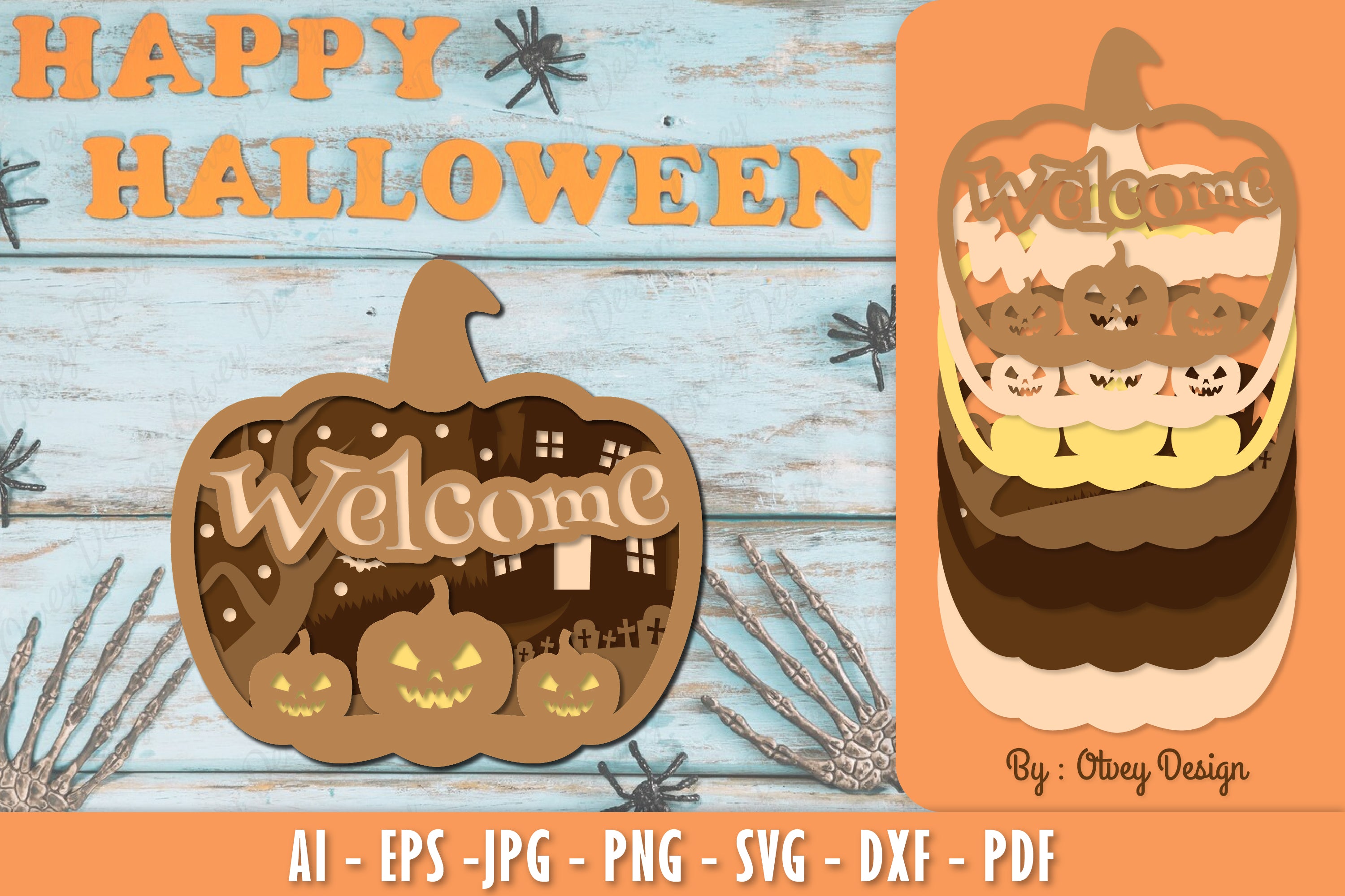 Welcome Halloween Lasercut SVG Bundle 3 - CraftNest - Digital Crafting and Art