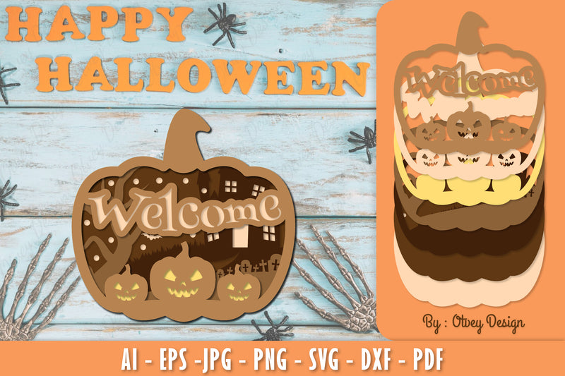 Welcome Halloween Lasercut SVG Bundle 3 - CraftNest - Digital Crafting and Art