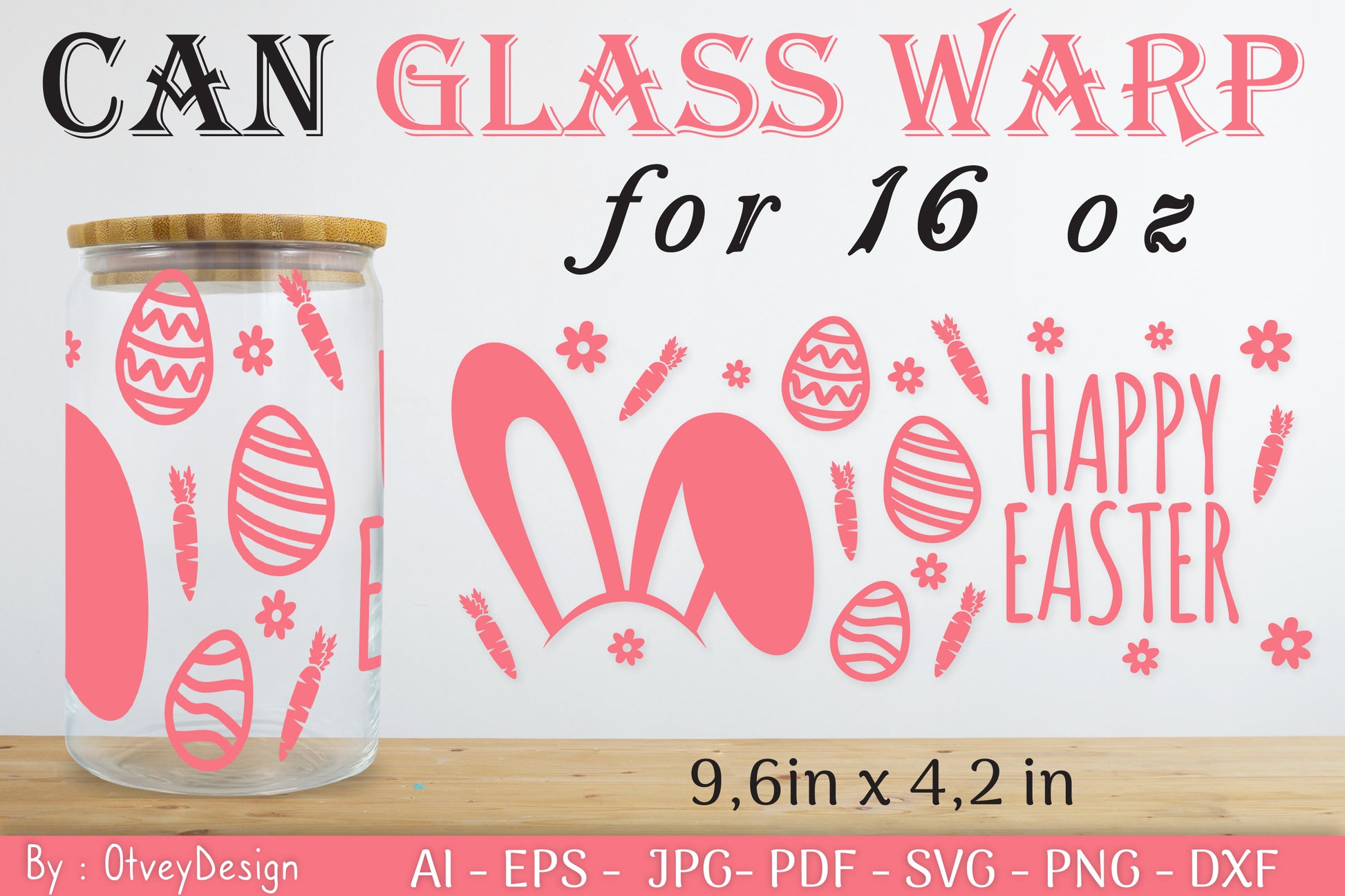 Happy Easter Day 16oz Can Glass Wrap SVG Bundle 6 - CraftNest - Digital Crafting and Art