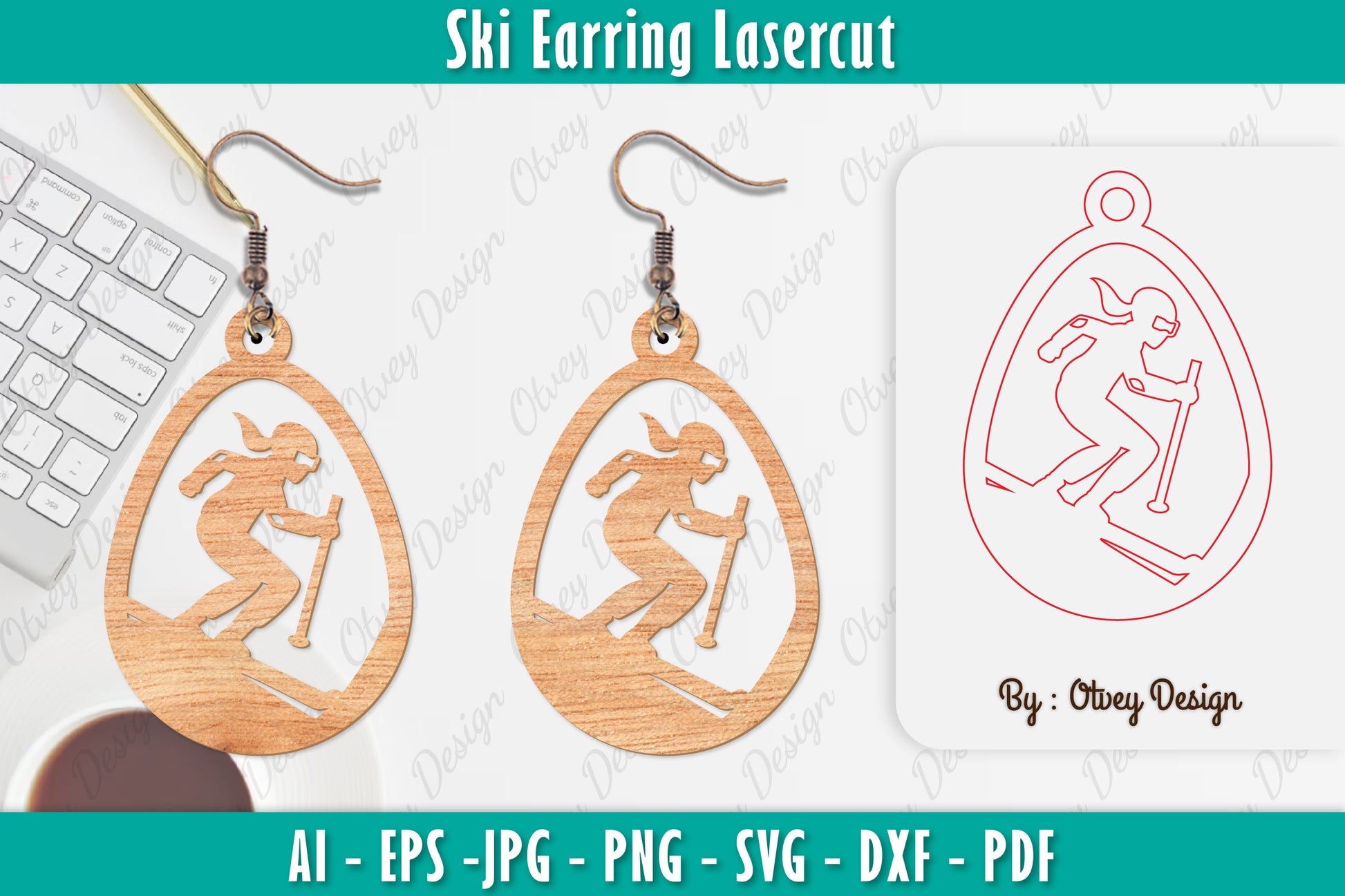 Ski Earring Laser Cut SVG Bundle 11 - CraftNest - Digital Crafting and Art