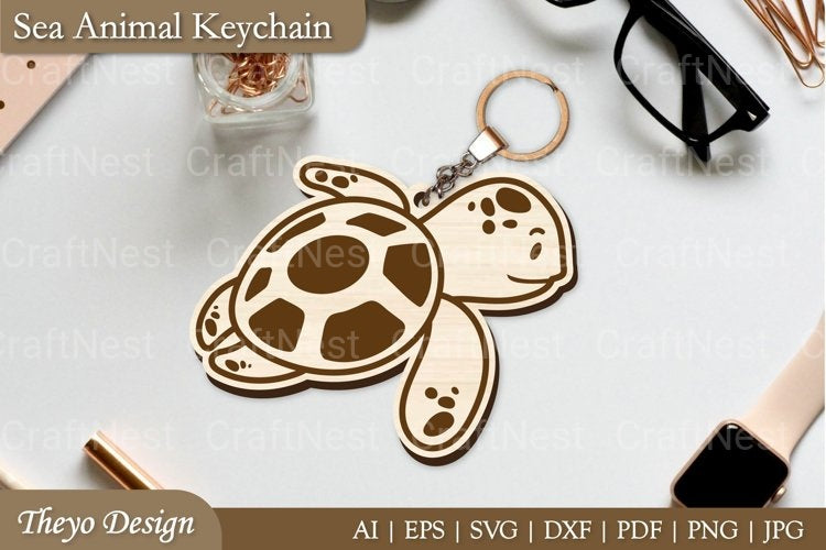 Cute Sea Animal Key Chain SVG