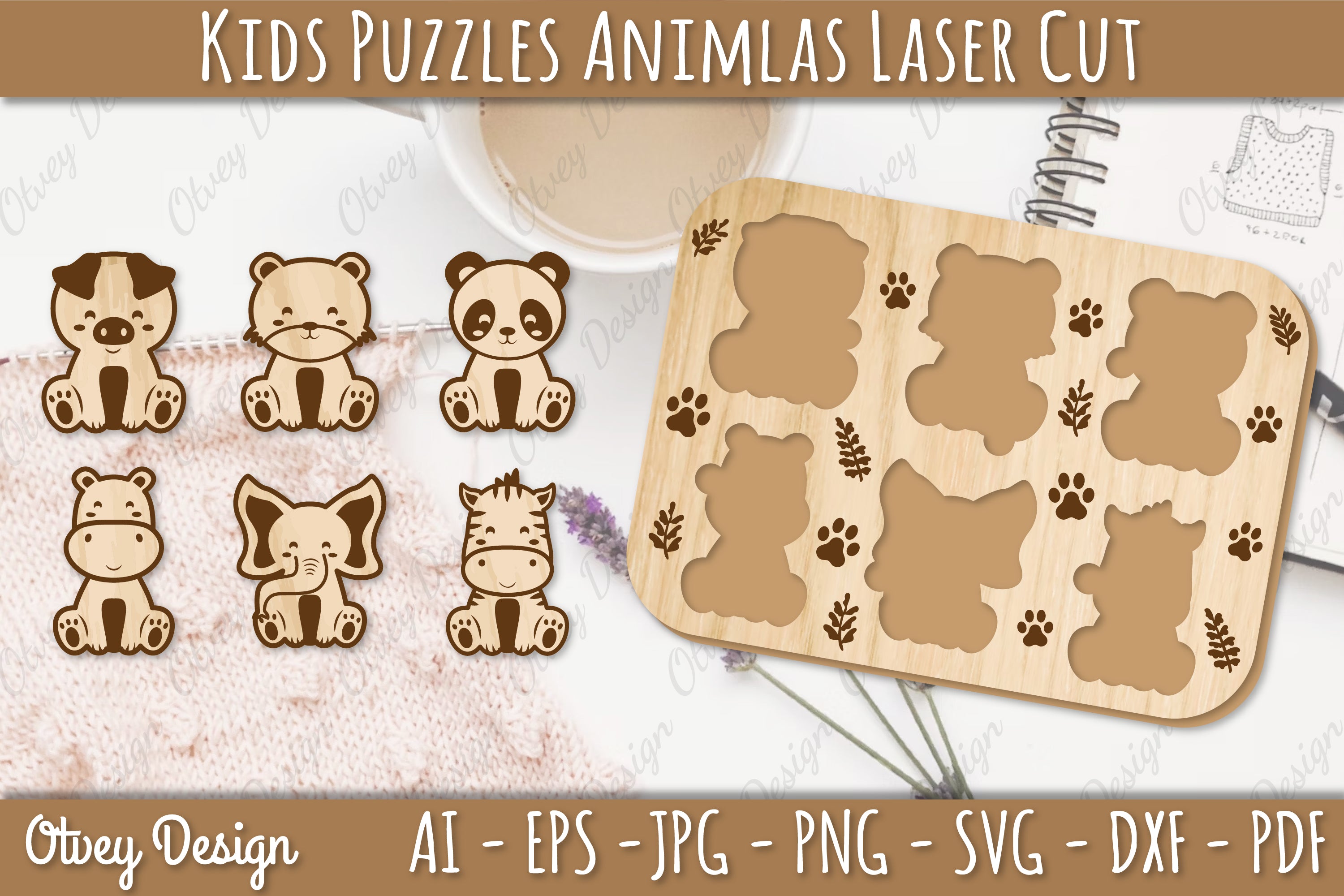 Kids Animal Puzzles SVG Bundle