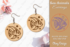 Earrings Sea Animals Laser Cut SVG Bundle 5 - CraftNest - Digital Crafting and Art