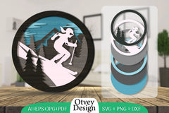 Ski Scene 3D Layered Lasercut SVG Bundle 3 - CraftNest - Digital Crafting and Art
