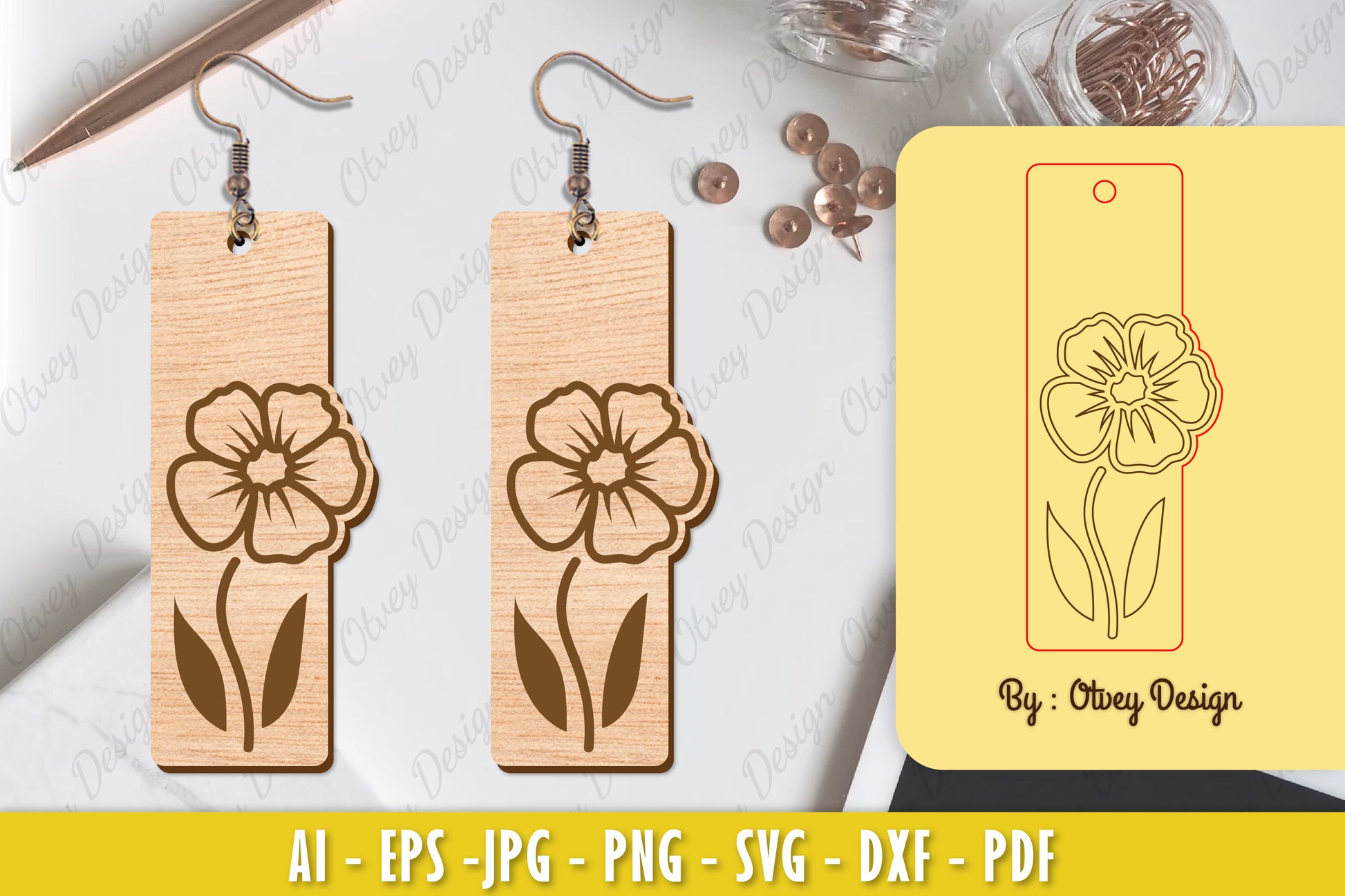 Flower Earring Laser Cut SVG Bundle 144 - CraftNest - Digital Crafting and Art