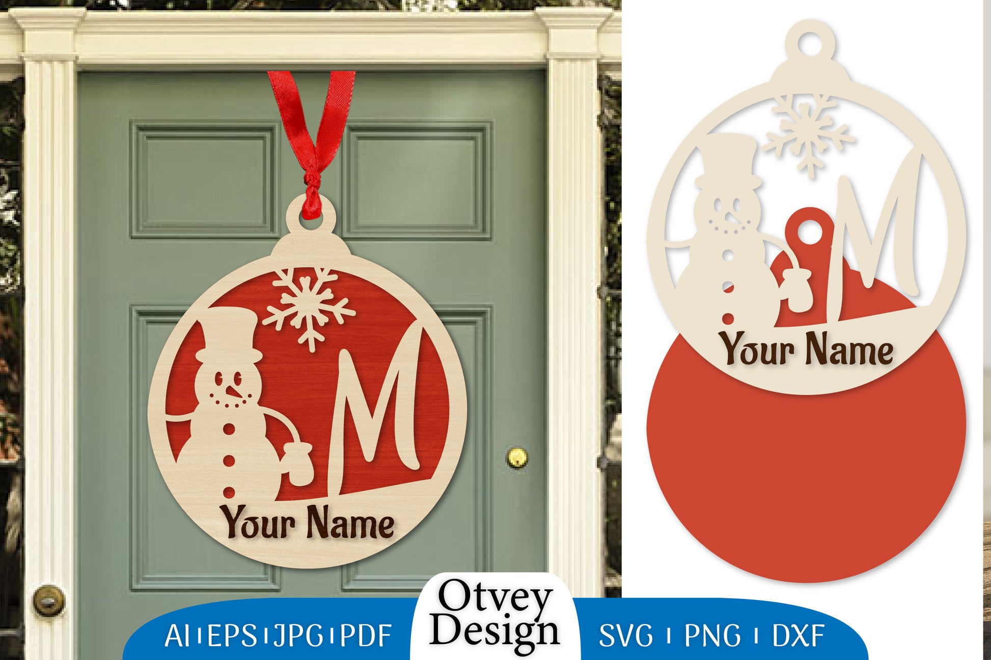 Snowman Name Christmas Ball SVG Bundle 4 - CraftNest - Digital Crafting and Art