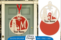 Snowman Name Christmas Ball SVG Bundle 4 - CraftNest - Digital Crafting and Art