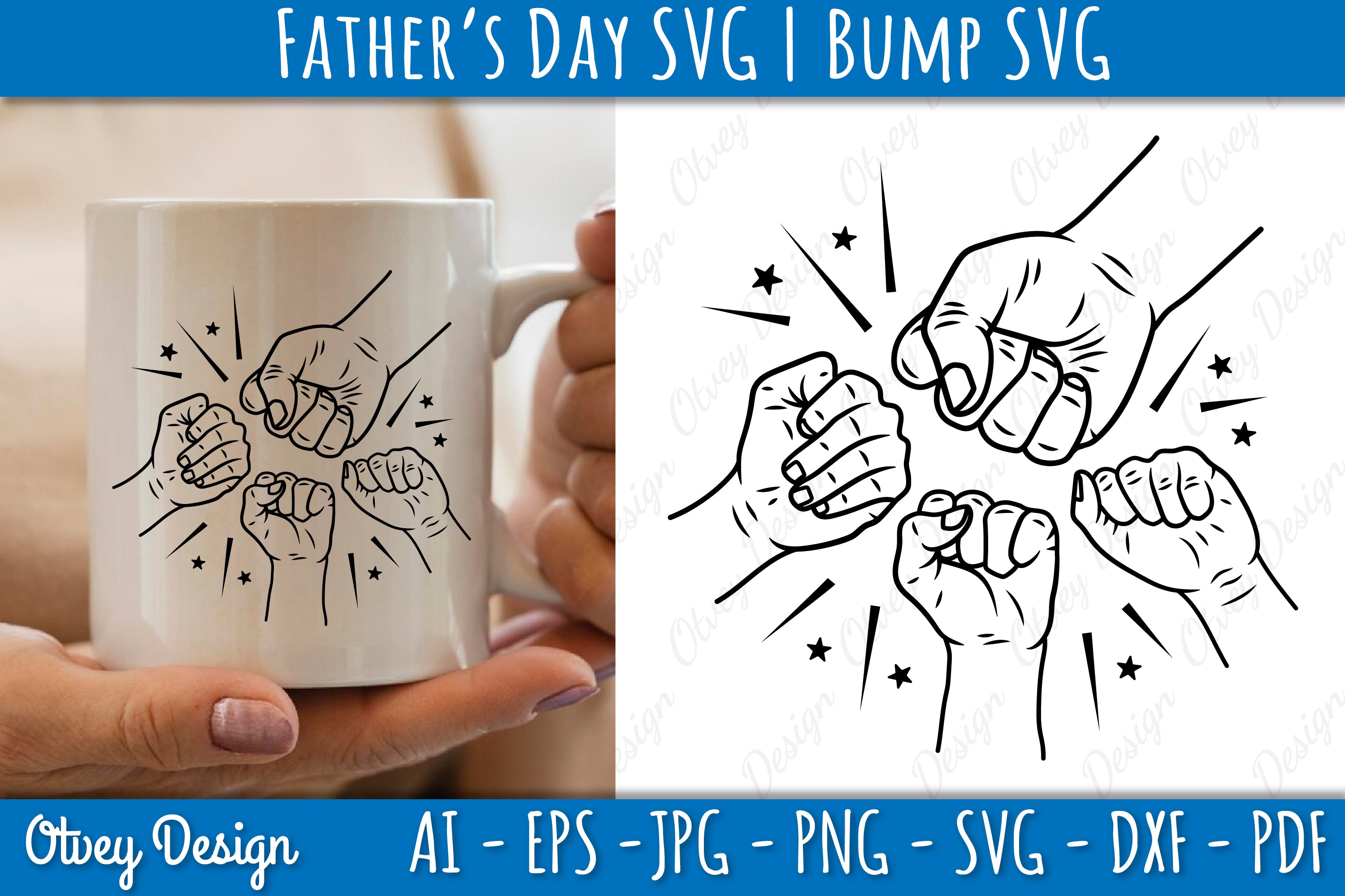 Father's Day Fist Bump SVG Bundle 8 - CraftNest - Digital Crafting and Art