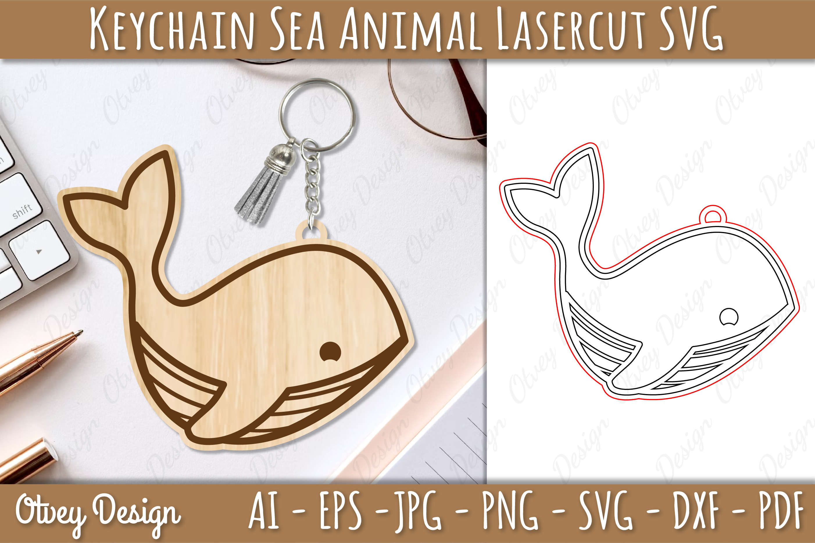 Keychain Sea Animal Lasercut SVG Bundle 4 - CraftNest - Digital Crafting and Art