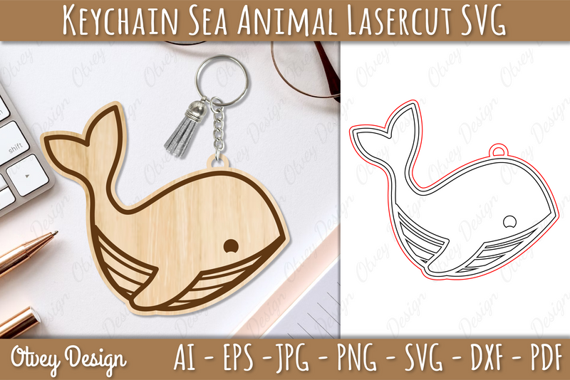 Keychain Sea Animal Lasercut SVG Bundle 4 - CraftNest - Digital Crafting and Art