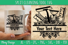 Split Monogram Cleaning Tool SVG Bundle 3 - CraftNest - Digital Crafting and Art
