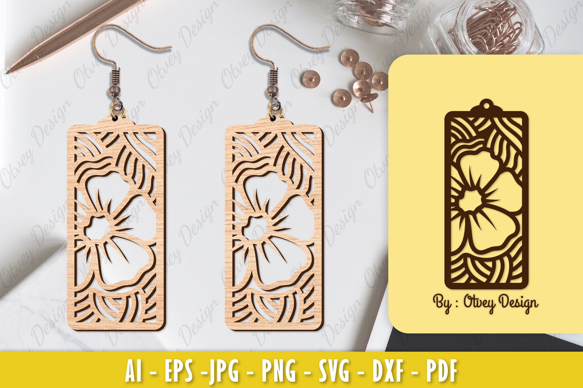 Flower Earring Laser Cut SVG Bundle 104 - CraftNest - Digital Crafting and Art