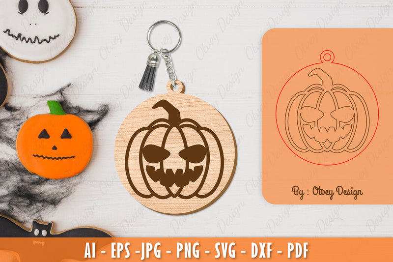 Halloween Keychain Laser Cut SVG Bundle 27 - CraftNest - Digital Crafting and Art