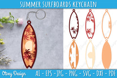 Summer Surfboards Keychain SVG Bundle 3 - CraftNest - Digital Crafting and Art