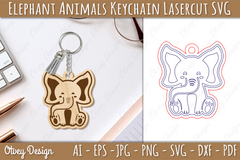 Elephant Keychain SVG Bundle - CraftNest - Digital Crafting and Art