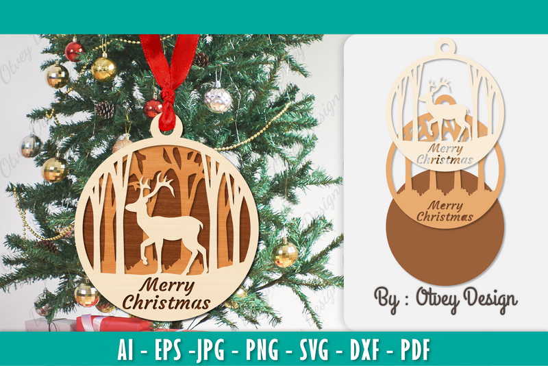 Christmas Ornaments Layered Lasercut SVG Bundle 7 - CraftNest - Digital Crafting and Art