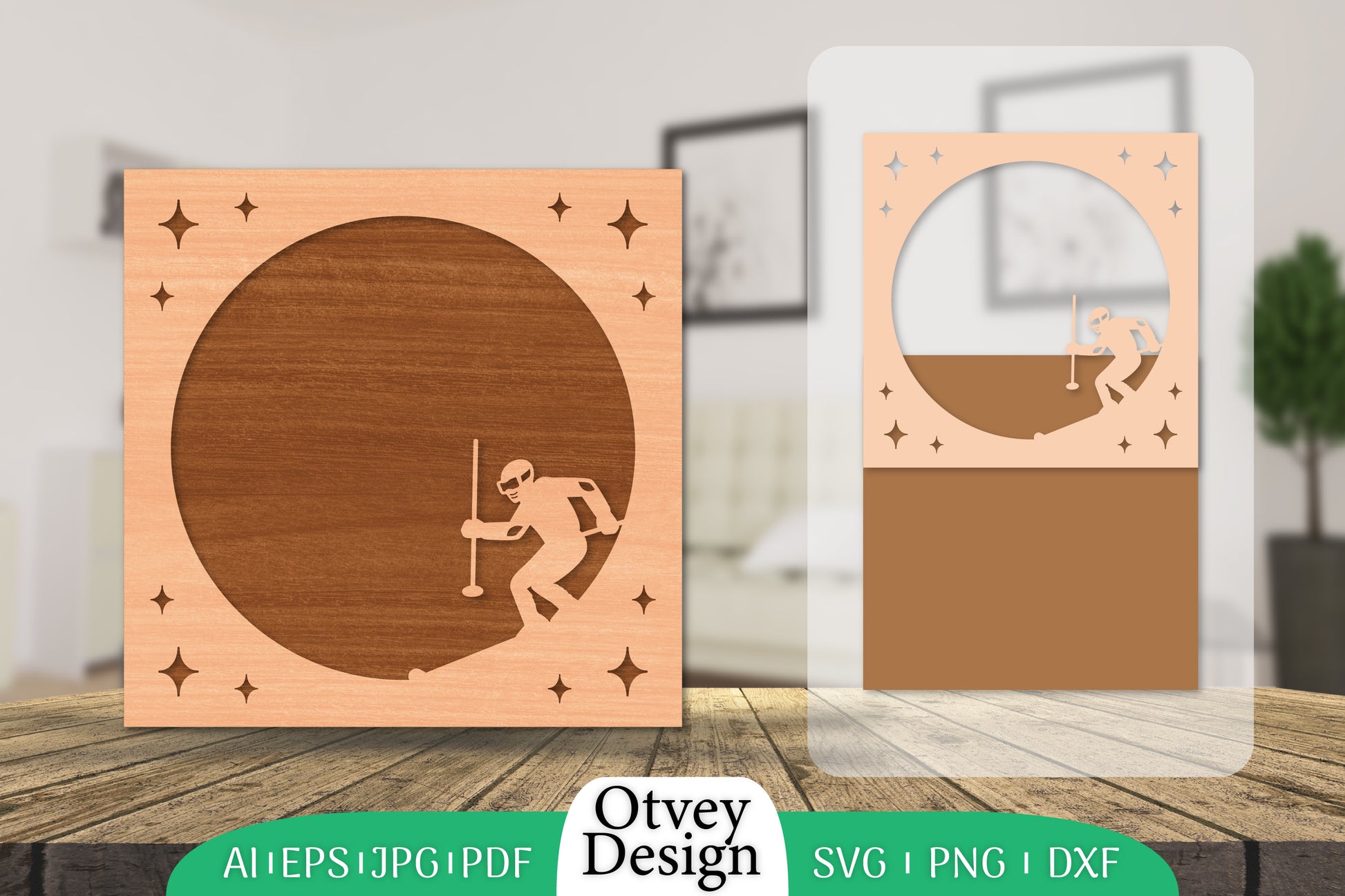 Ski Laser Cut Photo Frame SVG Bundle 4 - CraftNest - Digital Crafting and Art