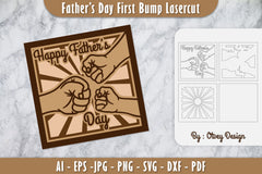 Father's Day Fist Bump Layered Laser Cut SVG Bundle 4 - CraftNest - Digital Crafting and Art