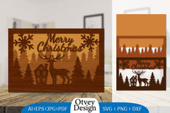 Christmas Deer Layered Lasercut SVG Bundle 5 - CraftNest - Digital Crafting and Art