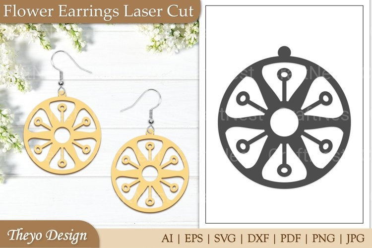 Lasercut Flower Earrings SVG Bundle