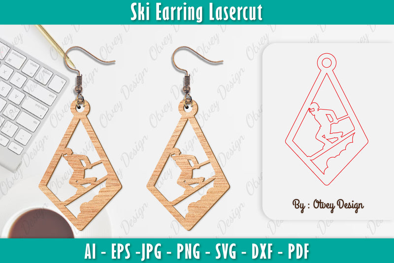 Ski Earring Laser Cut SVG Bundle 8 - CraftNest - Digital Crafting and Art