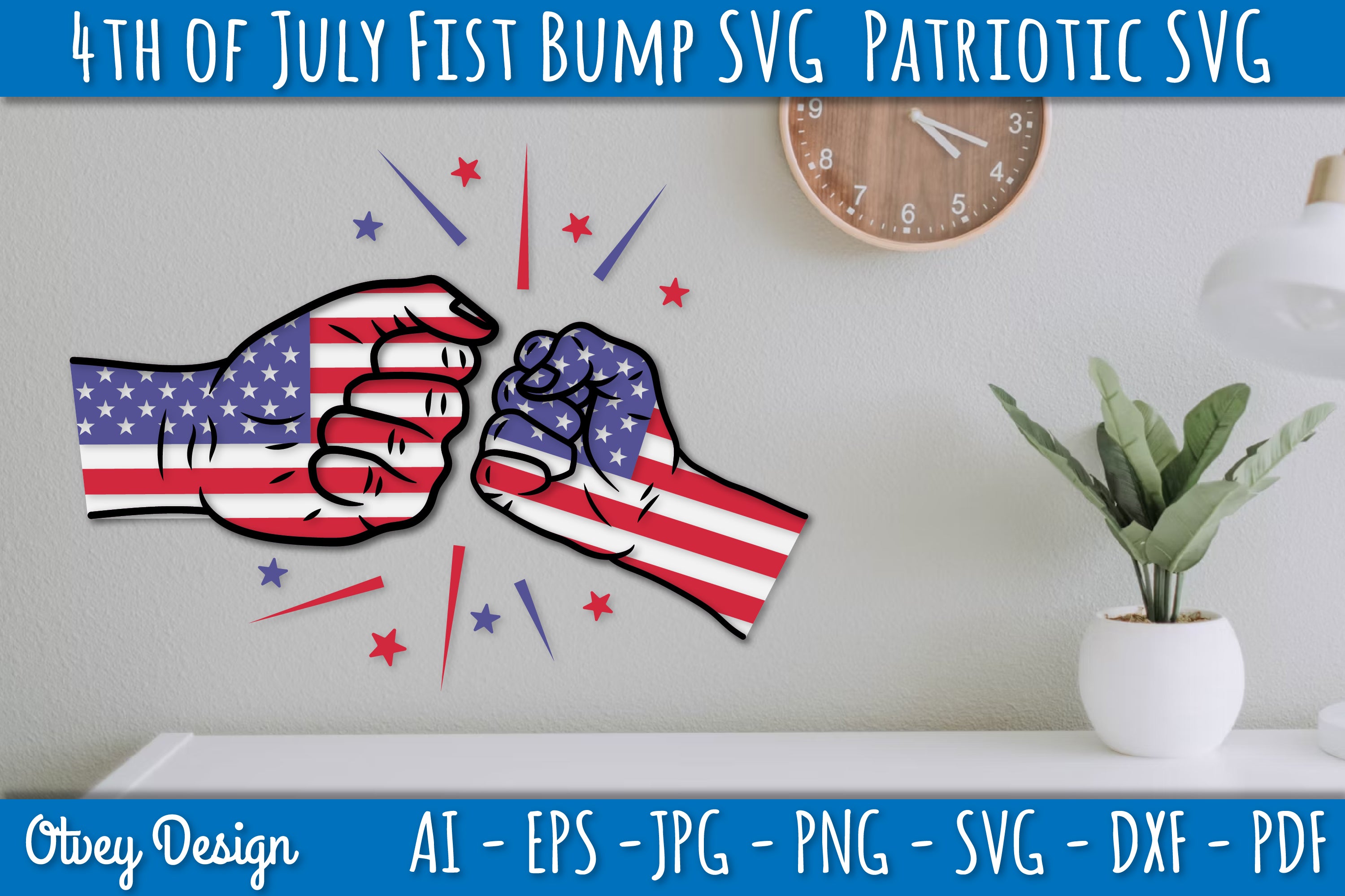 4th of July Patriotic Fist Bump SVG Bundle 7 - CraftNest - Digital Crafting and Art