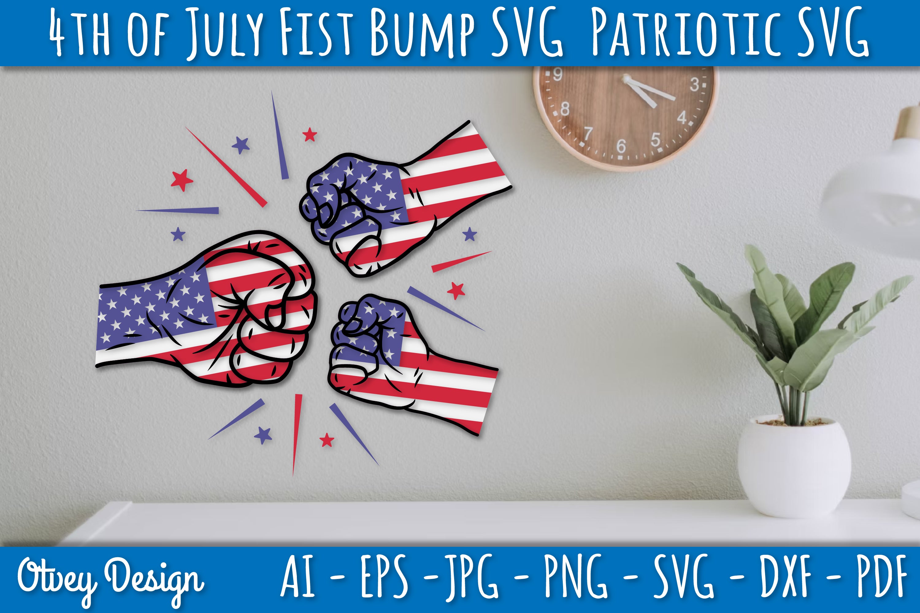 4th of July Patriotic Fist Bump SVG Bundle 4 - CraftNest - Digital Crafting and Art