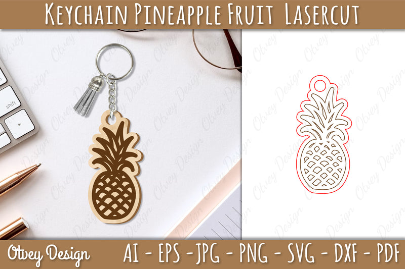 Pineapple Fruit Keychain SVG Bundle - CraftNest - Digital Crafting and Art